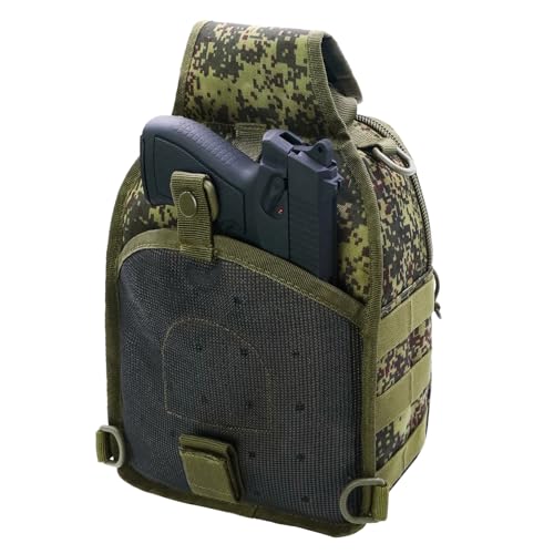 Viriber Tactical Backpack, Waterproof Military Cross-body Molle Sling Shoulder Backpack Chest Bag for Outdoor Every Day Carry Khaki Green ACU - color: Green Acu