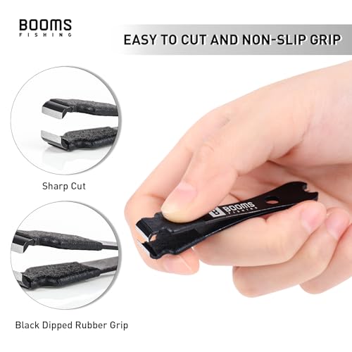 Booms Fishing FC2 Fishing Knot Tying Tool, Fly Fishing Line Cutter, Fishing Clippers with Retractor - color: Black #2