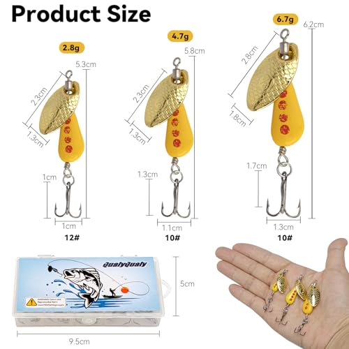 QualyQualy Trout Lures Fishing Spinnerbaits 5pcs Brass Hard Metal Spinner Trout Baits Fishing Lure for Perch Freshwater Saltwater Lake River - color: #A, size: 1/6 oz
