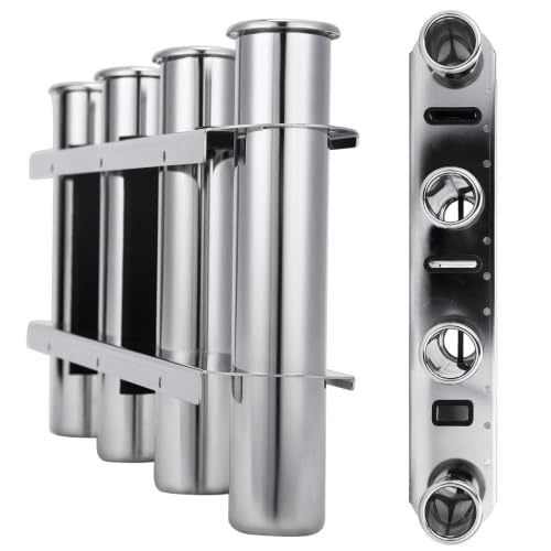 4 Tube Fishing Rod Holder & Boat Organizer Rod Rack Stainless Steel Fishing Rod Bracket Tube-linked Fishing Accessories