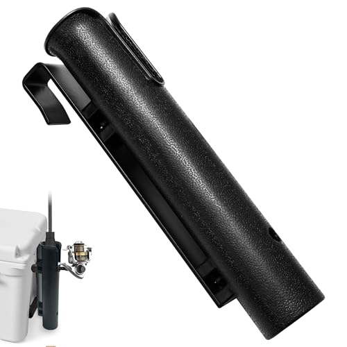 Cooler Fishing Rod Holder, Wall Mounted Fishing Pole Holder, Fishing Rod Rack Compatible with YETI Coolers and for RTIC Coolers, Cooler Accessory, Medium, Black