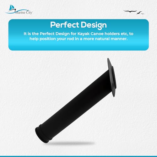 MARINE CITY Flush Mount Fishing Rod Holder 30 Degree Polypropylene, Durable, Lightweight, Easy Access for Fishing, Fits 2" Hole, Ideal for Kayaks, Boats and Yachts - color: Black, style: 2 Pcs