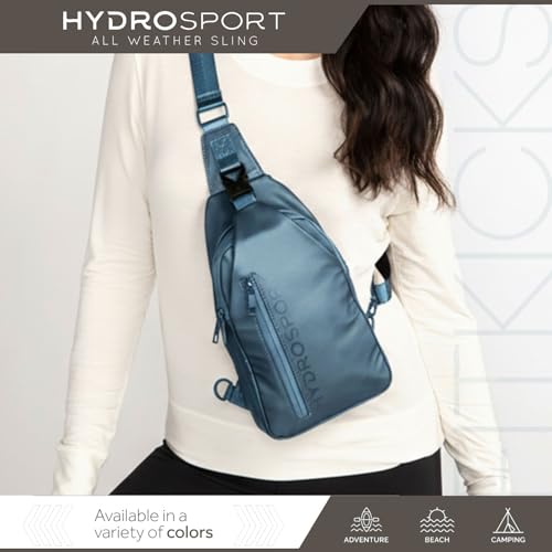 FITKICKS Hydrosport All Weather Sling Bag Unisex Crossbody Travel Hiking Chest Bag - color: Deep Sea Navy