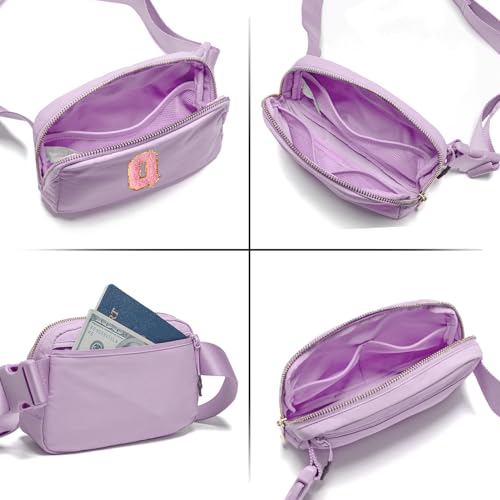 Gitus Initial Belt Bag Fanny Pack Crossbody Bag for Girls Birthday Gifts Age 8-10 Teen Girl Gifts Trend Stuff Personalized Letter Gifts for Daughter Sister (Lavender-Q) - color: Lavender, style: Q