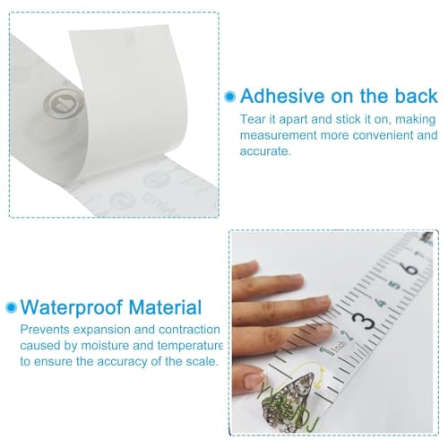 Fishing Ruler for Boat 60" Self-Adhesive Fish Measuring Decals (3 Pack) Waterproof Self Adhesive Measuring Ruler Tape (Clear) - color: clear