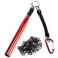 Wacky Rigging Tool, Fishing Bait Rigs, Wacky Rig Ring Tool with 70PCS Worm O-Rings, Wacky Worm Kit for Senko Neko Finesse Stick Soft Baits - color: Red+a fishing lanyard