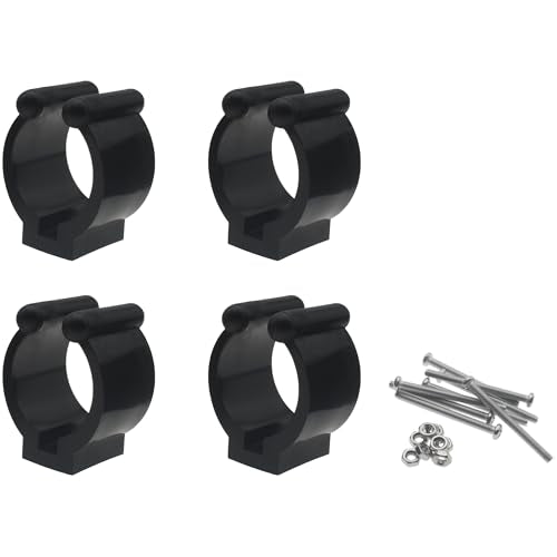 4 PCS Fishing Rod Storage Clip Plastic Fishing Pole Holder Black Fishing Rod Rack Clamp with Screws and Nuts for Fishing Rod or Billiard Cue