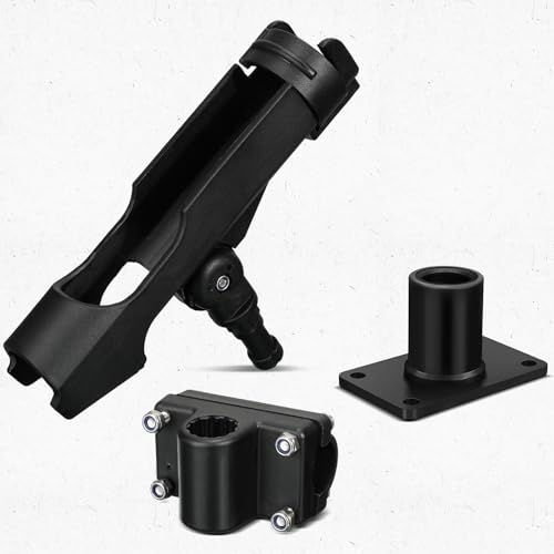 Liliful 4 Pcs Fishing Rod Holder for Boat Adjustable Kayak Swivel Fishing Pole Holders Accessories, Black - style: Classic