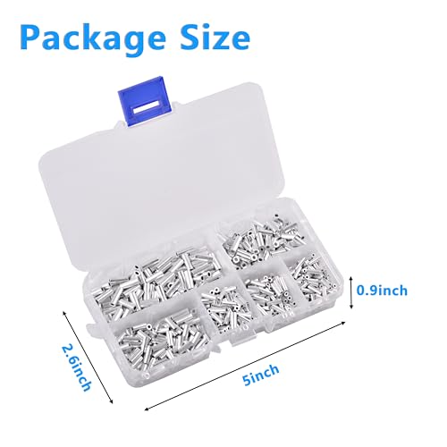 Aluminum Fishing Line Crimp Sleeves, Strong Crimps for Fishing Line Monofilament Saltwater Wire Leader Rigging Rope Cable (600pcs) - color: 600pcs