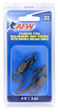 American Fishing Wire Stainless Steel Ball Bearing Snap Swivels with Double Welded Rings - size: 2 pc, #9, 450 lb test, style: 2 Piece