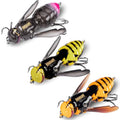 Kingdom Wasp Crawl Bait Insect Bionic Floating Fishing Lures Swimbaits Hard Artificial Baits Lure Freshwater and Saltwater Bass Carp Pike Walleye Fishing ABS Material Carbon Steel Three Book Hook - color: Set2, size: 4.2g