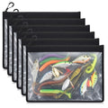 6 Pack Large Fishing Tackle Storage Bags, 12x16 Inch Clear Waterproof Bait Organizer with Heavy Duty Zipper for Soft Plastic Lures Hooks