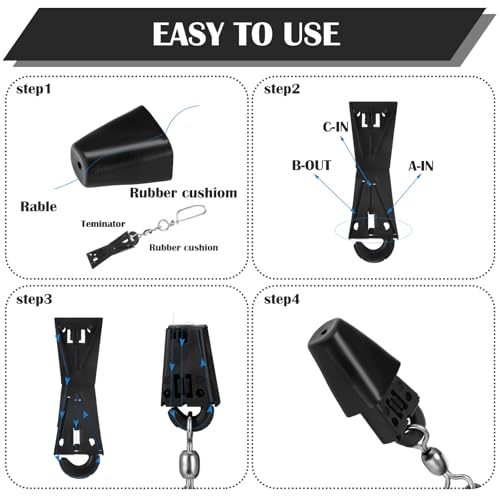 Downrigger Terminal Kit Fishing Boating Accessories Deep Water Trolling Release Kit Marine Downrigger Set with Storage Box Boat Fishing Terminal Tool for Saltwater and Freshwater