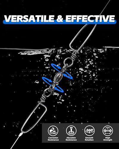 BLUEWING 10pcs Double Snap Swivels 75lbs, 135lbs, 200lbs, 300lbs Stainless Steel Coastlock Fishing Snap Swivel High Strength Saltwater Fishing Tackle Connector - size: 300lbs