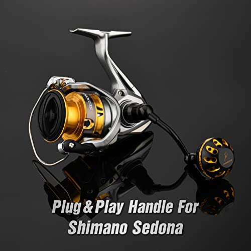 GOMEXUS Power Handle Compatible for Shimano Sedona FI Sahara FI Nexave FI Sienna FG Nasci FB Catana RC Spinning Reel Crank (Not for 22 Sahara FJ 21 Nasci FC) - color: Sahara FI (Old Version)