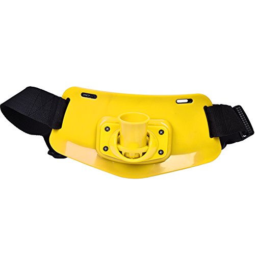 90?? Adjustable Fishing Waist Belts Rod Pole Holder Fighting Fish Tackle - color: Yellow