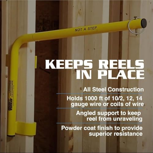 Angel Guard Spool Tools Stud Winder - The Easy to Install, Portable, All Steel Spool Holder Wire Dispenser for Fast Load Dispensing of Wire Reels, Coils, Cables, & More - Holds Up To 100 Pounds