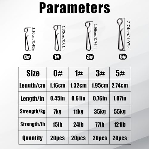 Speed Clips Terminal Tackle Kit Quick Connect Fishing Clip Sinker Weights Lures Lines Connectors FS/BZ-05 - size: 0#+1#+3#+5#