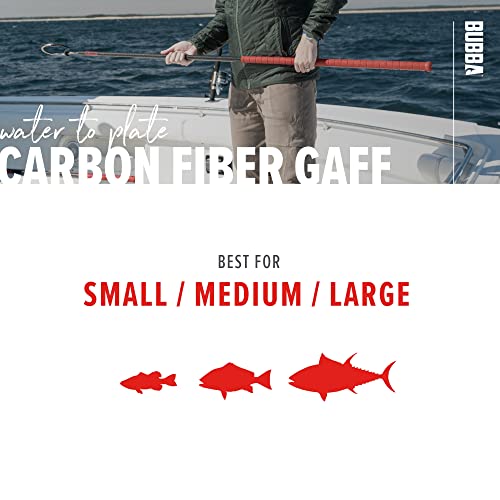 BUBBA 7 Foot Gaff with 3 Inch Stainless Steel Offset Hook, Non-Slip Grip Handles and Carbon Fiber Shaft for Fishing, Boating and Outdoors - size: 7 Foot 3 Inch