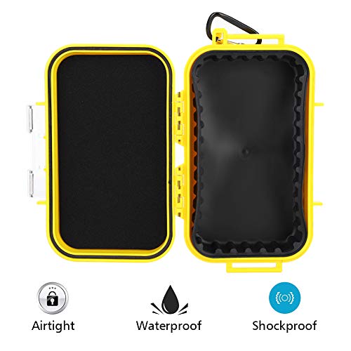 Joyzan Waterproof Storage Case, Outdoor Survival Shockproof Box Airtight Carry Floating Hard Shell Wet Dry Container Travel Sealed Organizer Marine Tool Carrying Protecting Boating Camping Fishing - color: Yellow