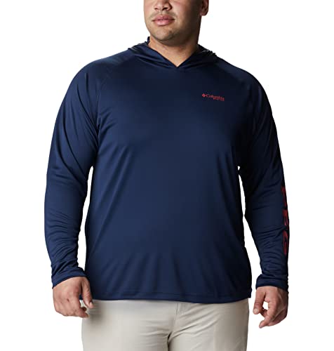 Columbia Men's Terminal Tackle Hoodie - color: Collegiate Navy/Sunset Red Logo, size: Small