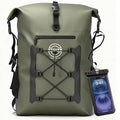 STOVER 5/10/25/30/40/55L Waterproof Dry Bag- Roll-Top Backpack w/Phone Case- Kayaking, Hiking, Camping, Boating- Men/Women - color: 55l Green (With Phone Case), size: 55L