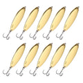 Fishing Spoons Lures, Metal Saltwater Treble Trout Lures Jigging Spoon with Treble Hooks Casting Spinner Baits - color: Gold, size: 21g / 3/4 oz