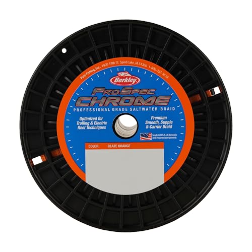 Berkley ProSpec Chrome Braid Fishing Line, Suitable for Saltwater Environments - color: Blaze Orange, size: 80lb - 3500yd