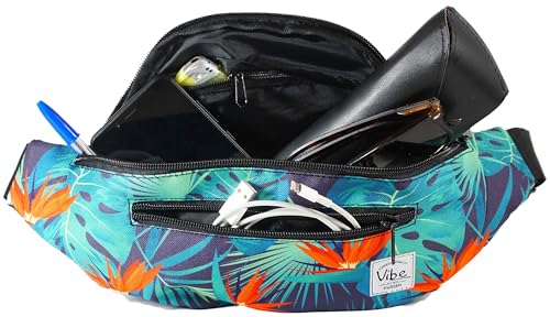 Vibe Festival Gear Rave Fanny Pack for Women Men – Festival, 4 Pockets, Adjustable Strap, Cute Waist Bag, Crossbody Belt Bag, Hiking, Running, Cycling - color: Hawaii, size: Fits Most