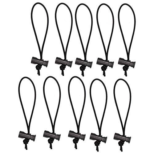 Foto&Tech Multipurpose Extra Thick Elastic Cable Tie and Organizer, Adjustable Cable Strap Toggle Tie, Reusable Tangle Tamer, Cable Management for Cord and Cable (10 x 16CM, Deep Black) - color: Deep Black, size: 10 x 16 CM