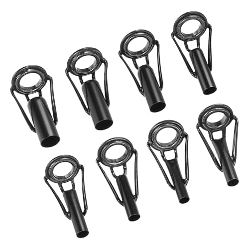 PATIKIL Fishing Rod Tip Repair Kit Stainless Steel Ring Guide for Saltwater Freshwater Fishing - color: Black,Black