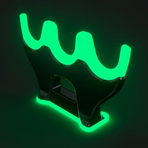 LITTLEMOLE Noctilucent Magnetic Fishing Rod Car Stands, Portable Outdoor Fishing Rod Storage Rack, Soft Silicone Car Pole Fly Pole Holder with 3 Holder Slots - color: Noctilucent