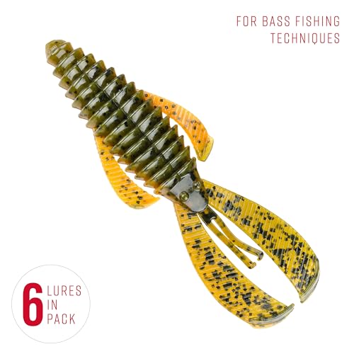 Strike King Rage Bug Fishing Lure, Soft Plastic Grub, Unique Design, Subtle Action - color: Bama Craw