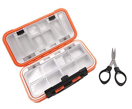 Waterproof Fishing Lure Box Spoon Hooks Baits Storage Tackle Box Containers for Casting Fishing Fly Fishing,Large/Medium/Small Lure Case Available (Orange-Medium) - color: Orange-Medium