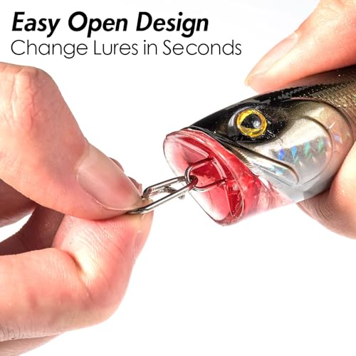Dr.Fish Fishing Speed Clips Power Quick Clips for Fishing Lures Quick Change Stainless Steel Lure Snaps Saltwater Freshwater Crankbait Tackle Snaps - color: S-50LB-0.6", size: 40 Pack