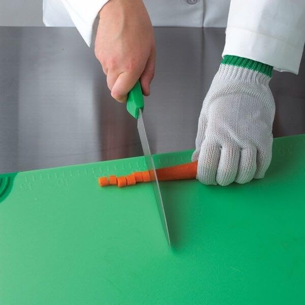 San Jamar Saf-T-Grip Plastic Cutting Board with Safety Hook, 9" x 12" x 0.375", Green - color: Green