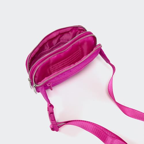 Pander Everywhere Belt Bag for Women, 5 Zipper Pockets Nylon Crossbody Fanny Pack Purse (Grape Purple) - color: Grape Purple