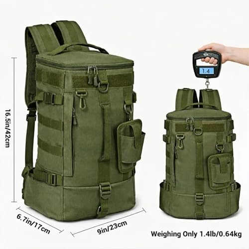 kokkoya Small Fishing Tackle Backpack 16L Waterproof with Rod Holder Lightweight Sling Backpack for Fishing Hiking Kayaking Outdoor Gear Storage for Men - color: Army Green