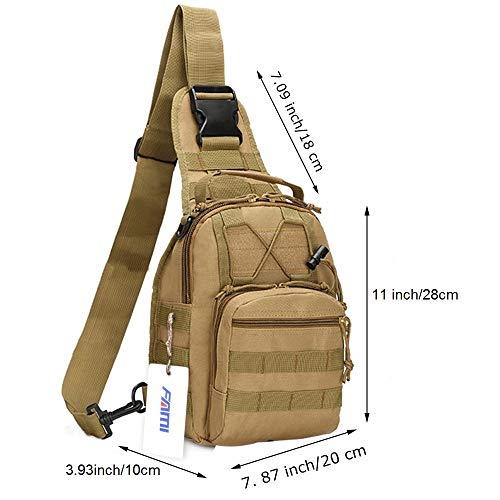 FAMI Outdoor Tactical Bag Backpack, Military Sport Bag Pack Sling Shoulder Backpack Tactical Satchel for Every Day Carry (Tan) - color: Tan