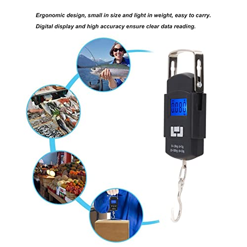 Joyzan Digital Fish Scale, Hanging Weighing Scale Multi Units Kg Oz Lb Jin | Luggage Backlit LCD Pocket 110lb Portable Hook Measuring Tape Electronic Balance Men Home Outdoor Farm Gifts Hunting