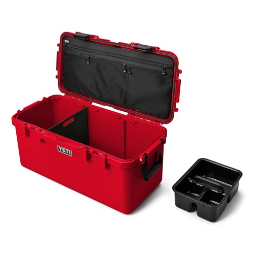 YETI LoadOut GoBox Collection, Divided Waterproof Cargo Case, Dry Box, Camera Case, Fishing Tackle Box - color: Rescue Red, size: GoBox 60