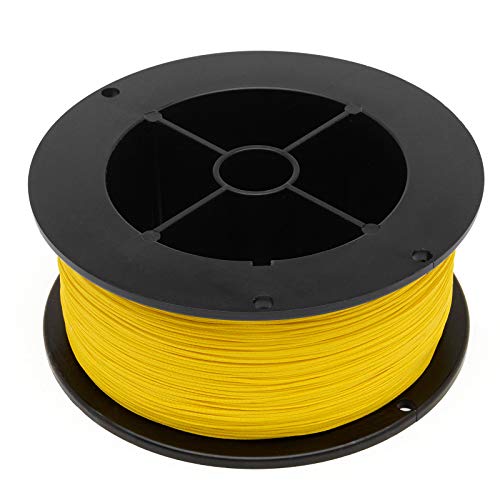 Rio Products Dacron Fly Line Backing – High-Strength Braided Line with Low Stretch – Super Smooth, Easy-to-Knot Fly Reel Backing – 20lb / 30lb – Multiple Colors & Lengths - color: Yellow, size: 20LB - 5,000YD