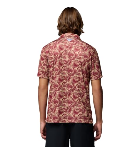 Columbia Men's Collegiate Super Terminal Tackle Polo - color: Fsu - Cabernet Roosters, size: X-Large