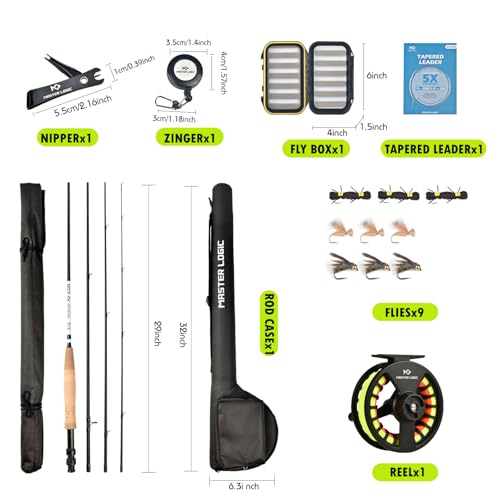 Stealth Fly Fishing Rod Combo Starter Kit - size: 9ft 5wt 4 pc