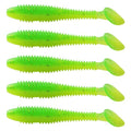 MAFIMOEA50/40/30Pcs Paddle Tail Swim Baits Lures Fishing Soft Plastic Lure Kit for Bass Trout Walleye Crappie 5.5cm 6.5cm 7.5cm - color: Green, size: 5.5cm/2.16in-50pcs