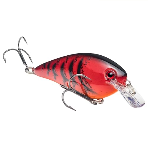 Strike King KVD 1.5 Hard Knock Fishing Lure, 3/8 oz, 3D Lifelike Eyes - color: 450 - Delta Red, size: 1.5-Ounce