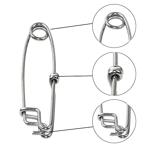 Longline Fishing Snap Clips 6PCS Stainless Steel Strong Long Line Clips Branch Hanger Floatline Tuna Clips Fishing Tackle Connector 4in 5in 6in - size: 4inch-6pcs