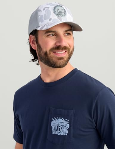 HUK Men's Pocket Tee, Comfortable Performance Fishing Short Sleeve T-Shirt with Chest Pocket - color: Permit Sun - Naval Academy, size: Medium