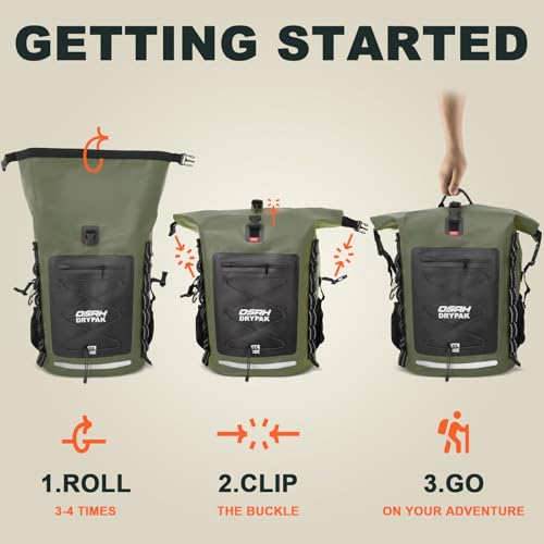 OSAH DRYPAK Waterproof Backpack Dry Bag 35L/55L/85L – Heavy Duty Roll-Top Hiking Backpack Sack Keeps Gear Dry for Travel, Kayaking, Boating, Camping, Rafting and Fishing - color: Green, size: 85L
