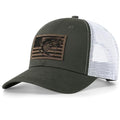 Fishing Gifts for Men - Snapback & Trucker Hats - American Flag Outdoor Fishing Hat - color: 03.dark Green (Bassflag)